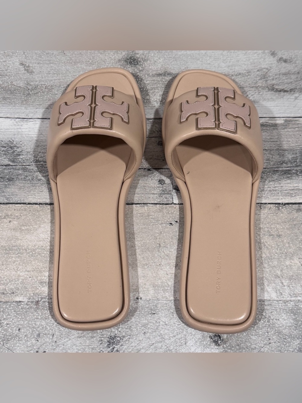 TORY BURCH Double T Sport Slide Sandal - Dolce De Leche - Sz - 10.5 .US Women’s - Picture 3 of 9